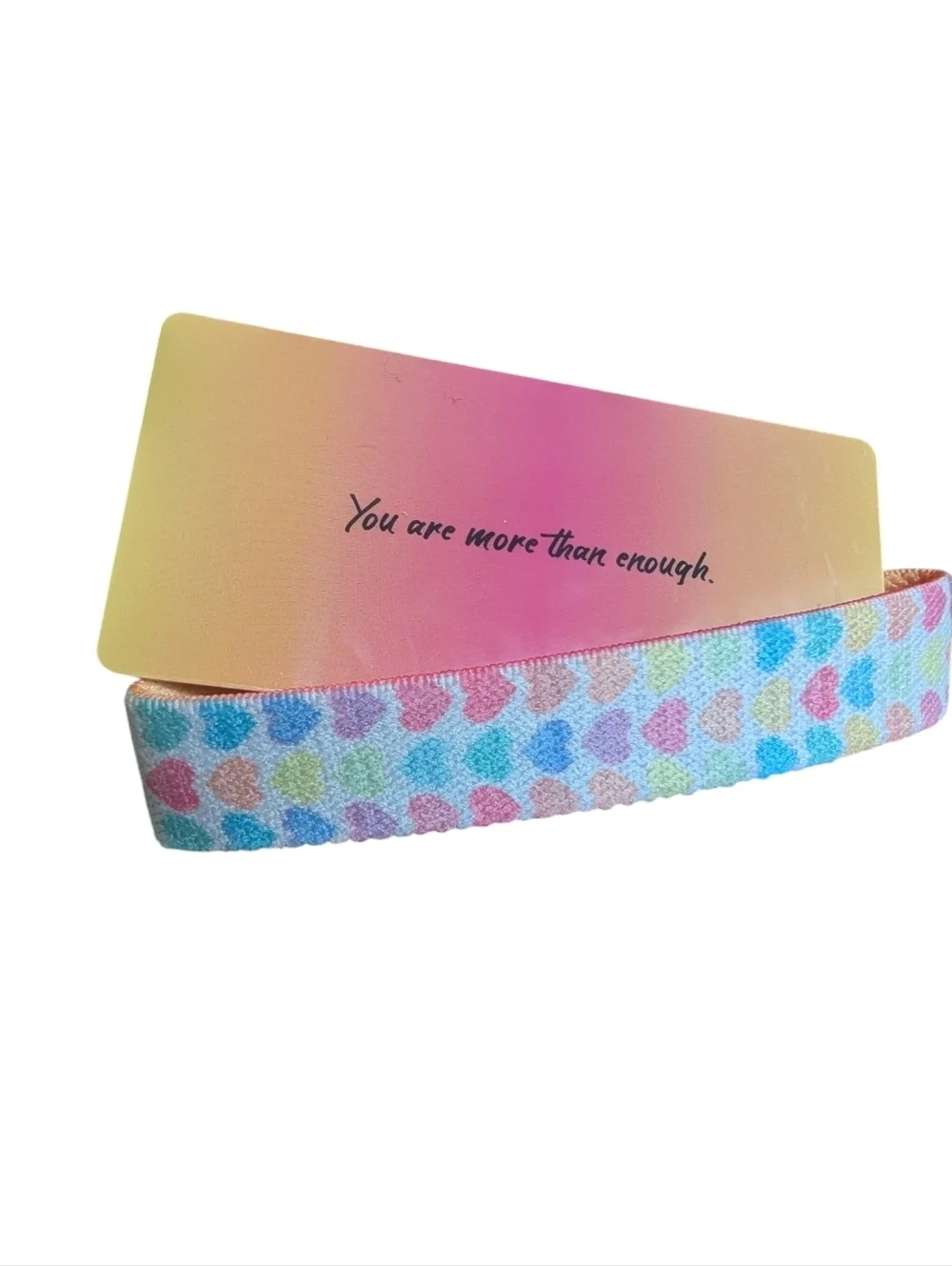 Zox “Worthy of Love” Bracelet Medium #2977 Heart Print Affirmation Band